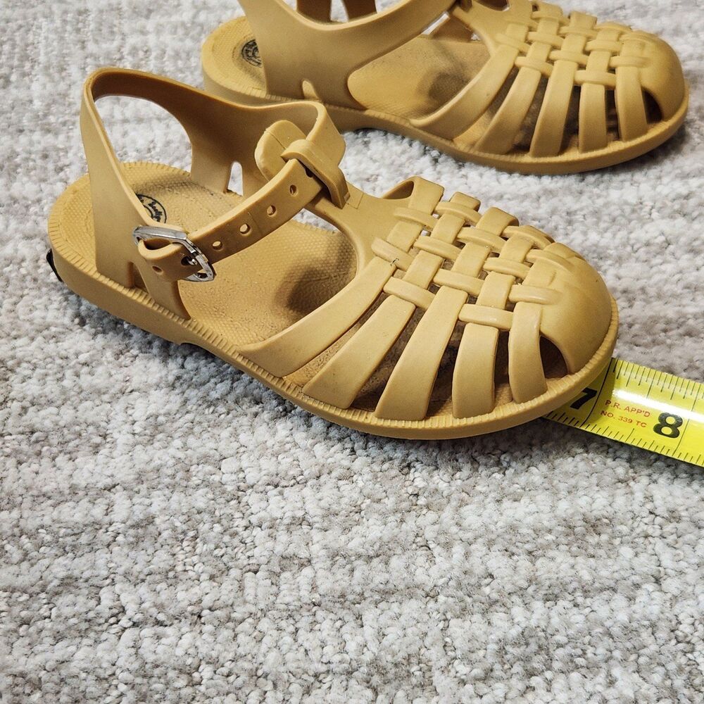 Scallywag Baby boy girl beige gold fisherman sandals size 28 EU 10/11 child - Picture 3 of 10